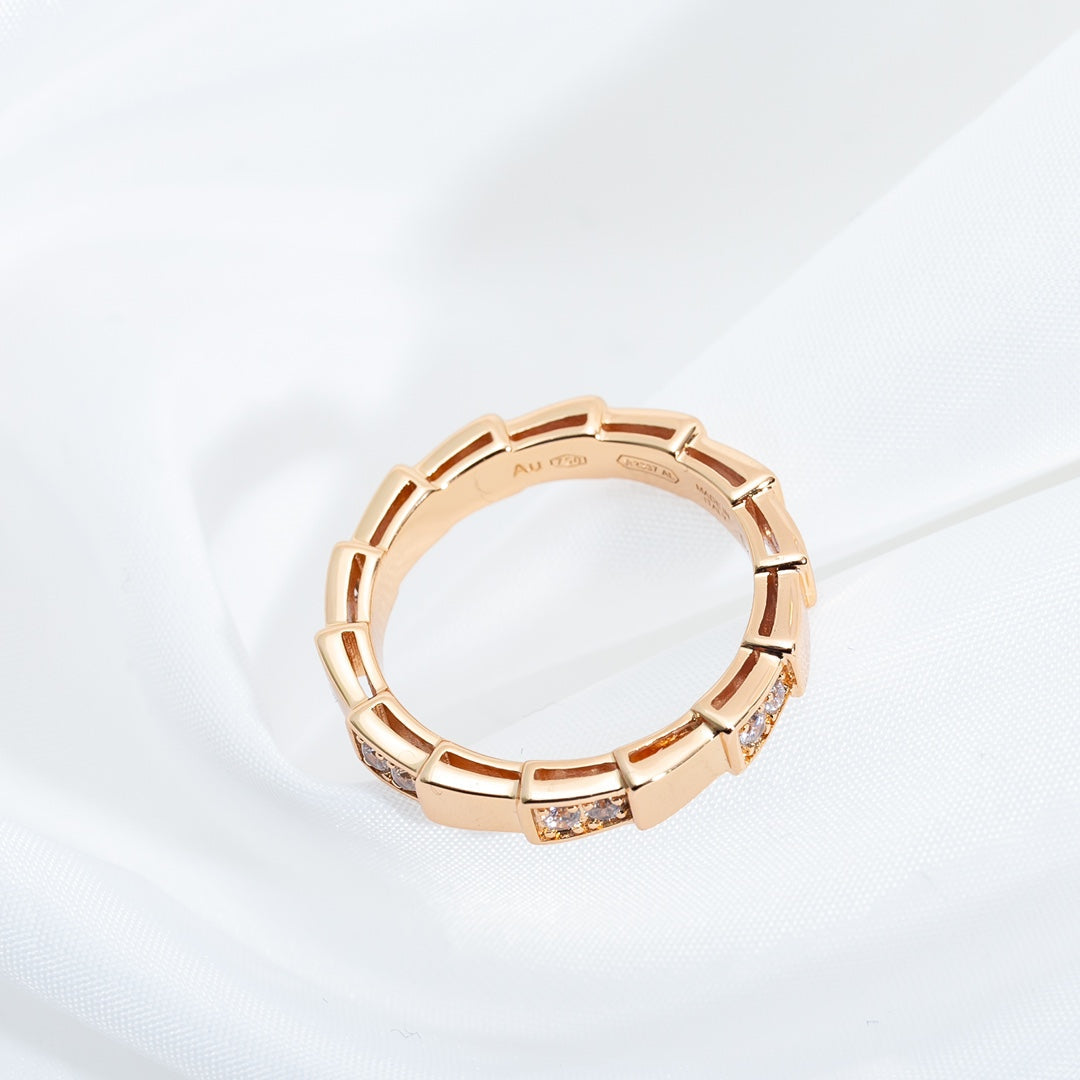 [Elitejewels]SERPENTI RING PINK GOLD  3MM