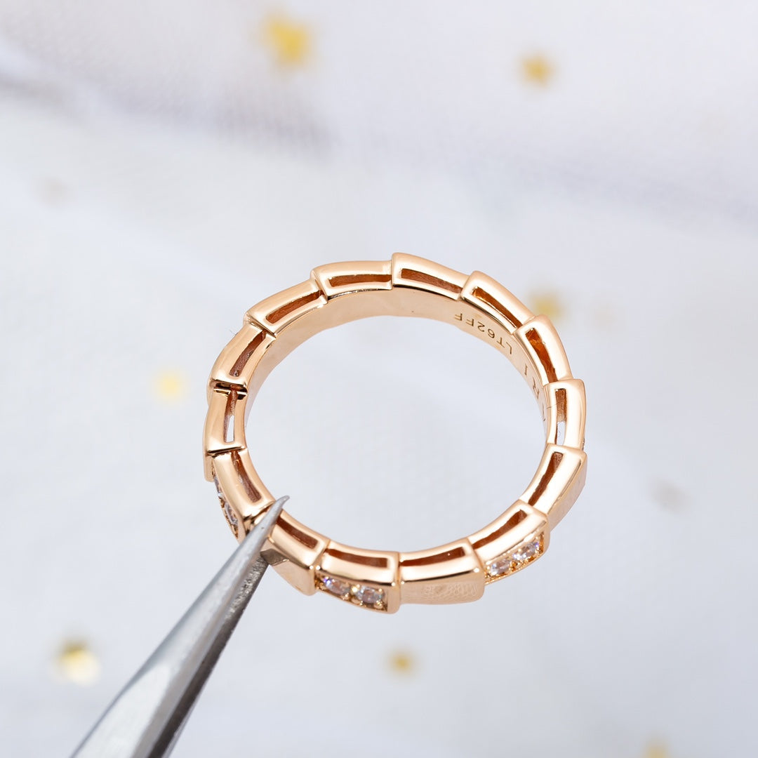 [Elitejewels]SERPENTI RING PINK GOLD  3MM