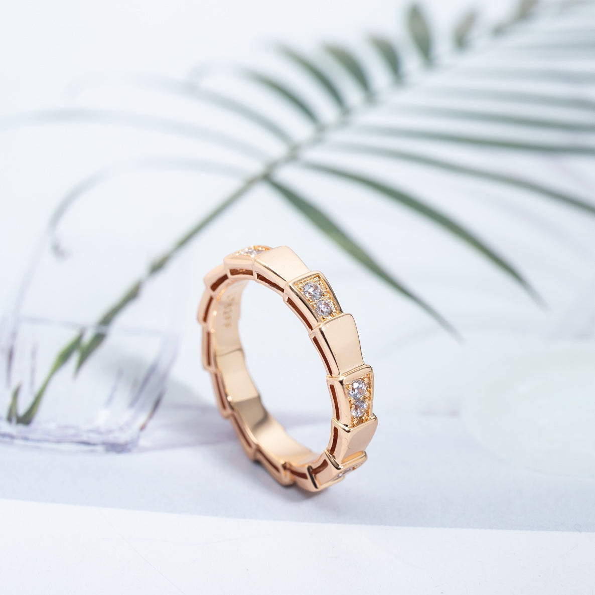 [Elitejewels]SERPENTI RING PINK GOLD  3MM