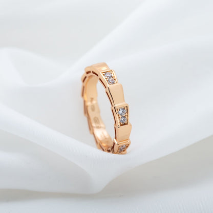 [Elitejewels]SERPENTI RING PINK GOLD  3MM