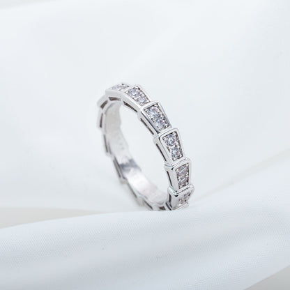 [Elitejewels]SERPENTI RING SILBER DIAMANT GEPAPERT 3MM