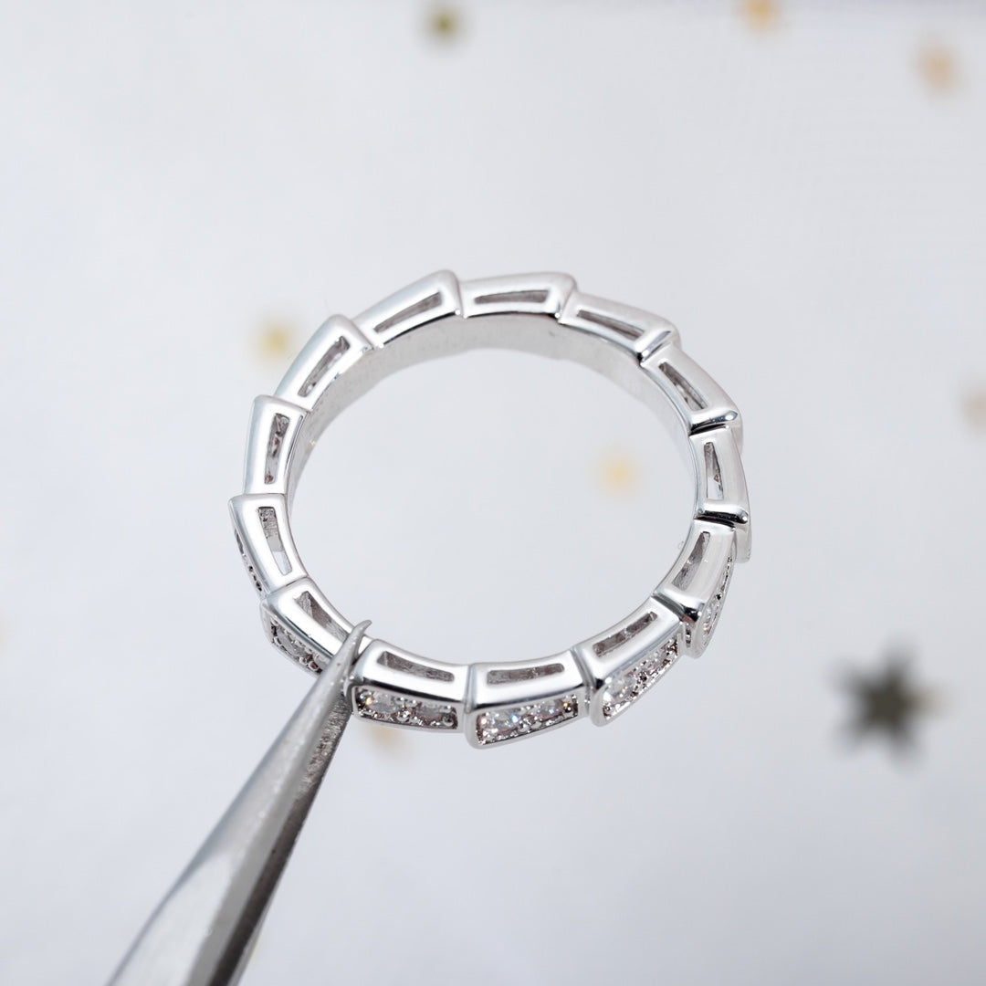 [Elitejewels]セルペンティ リング シルバー ダイヤモンド パヴェ 3MM