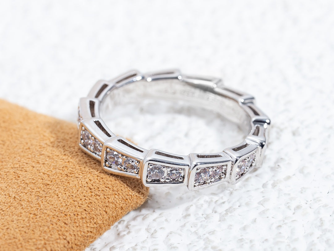 [Elitejewels]SERPENTI RING SILBER DIAMANT GEPAPERT 3MM