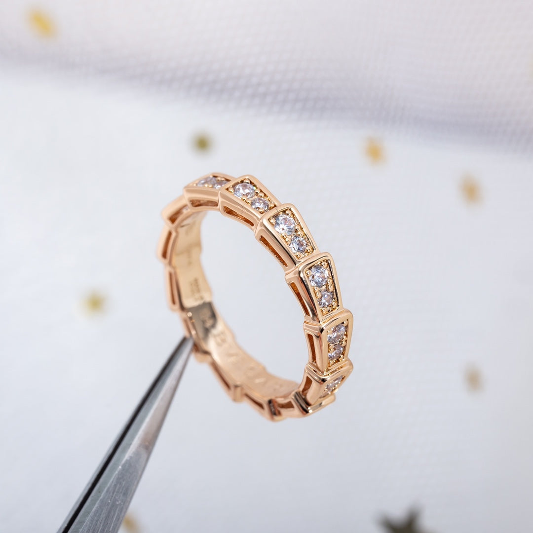 [Elitejewels]SERPENTI RING ROTGOLD MIT DIAMANTEN 3MM