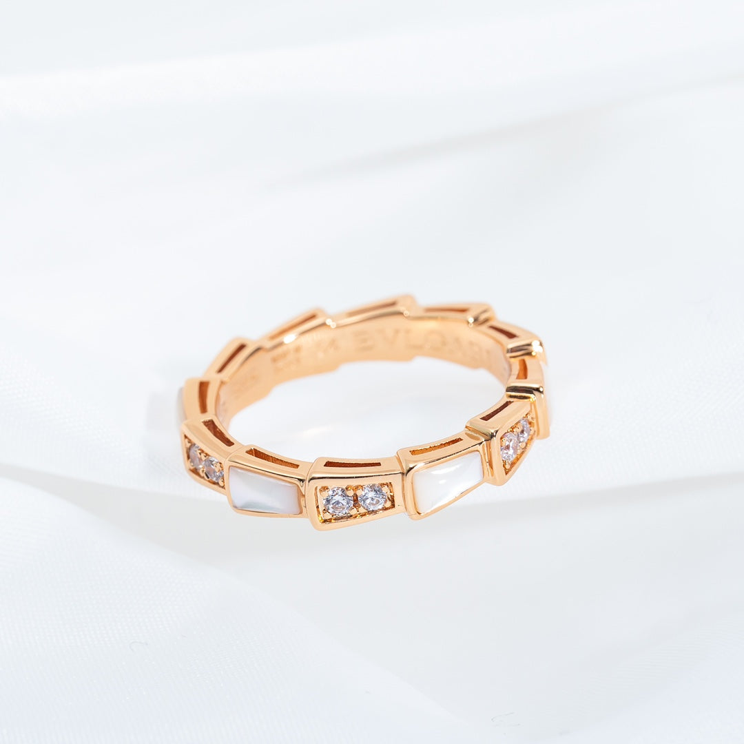 [Elitejewels]SERPENTI RING ROTGOLD DIAMANT MOP 3MM