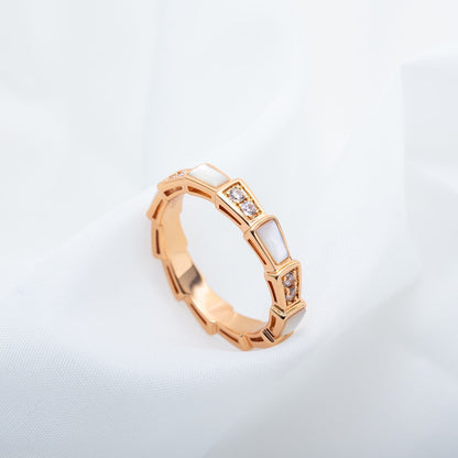 [Elitejewels]SERPENTI RING ROTGOLD DIAMANT MOP 3MM