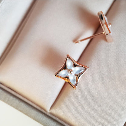 [Elitejewels]STAR MOP PINK GOLD EARRINGS