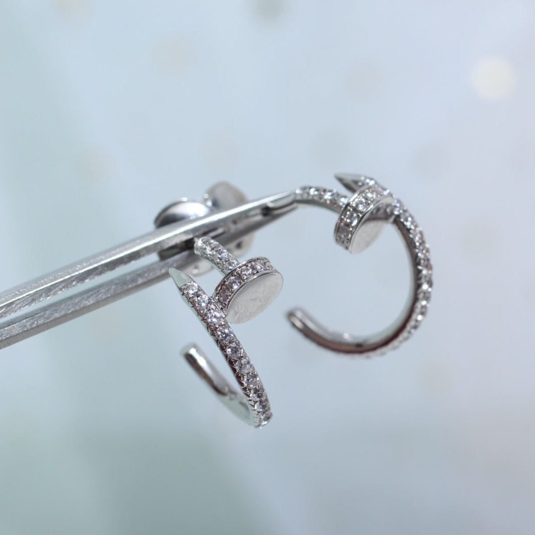 [Elitejewels]JUSTE EARRINGS 12.75MM SILVER DIAMOND