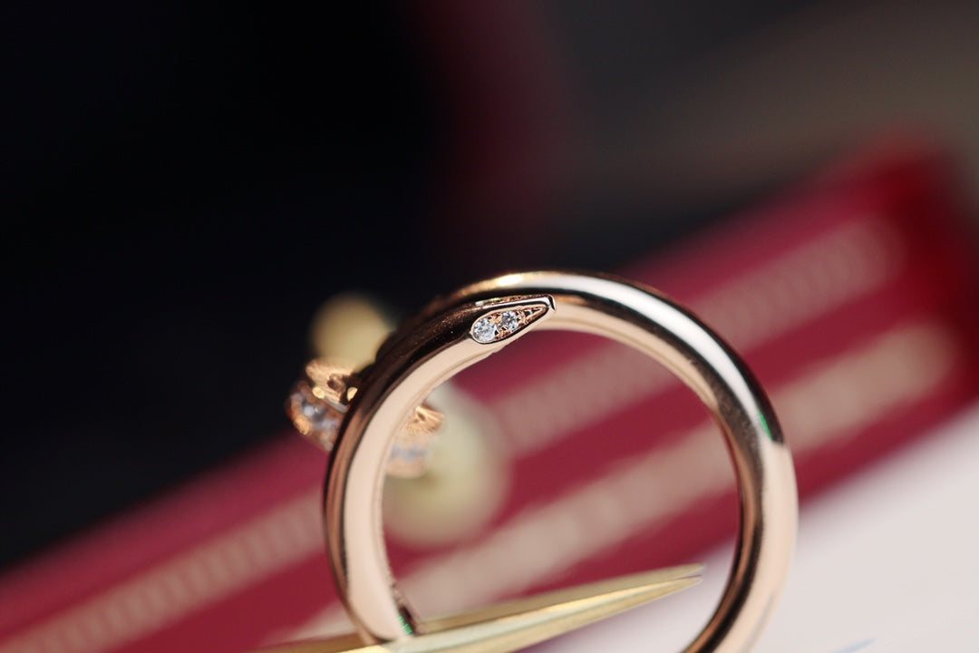 [Elitejewels]JUSTE RING 2.65MM PINK GOLD DIAMOND