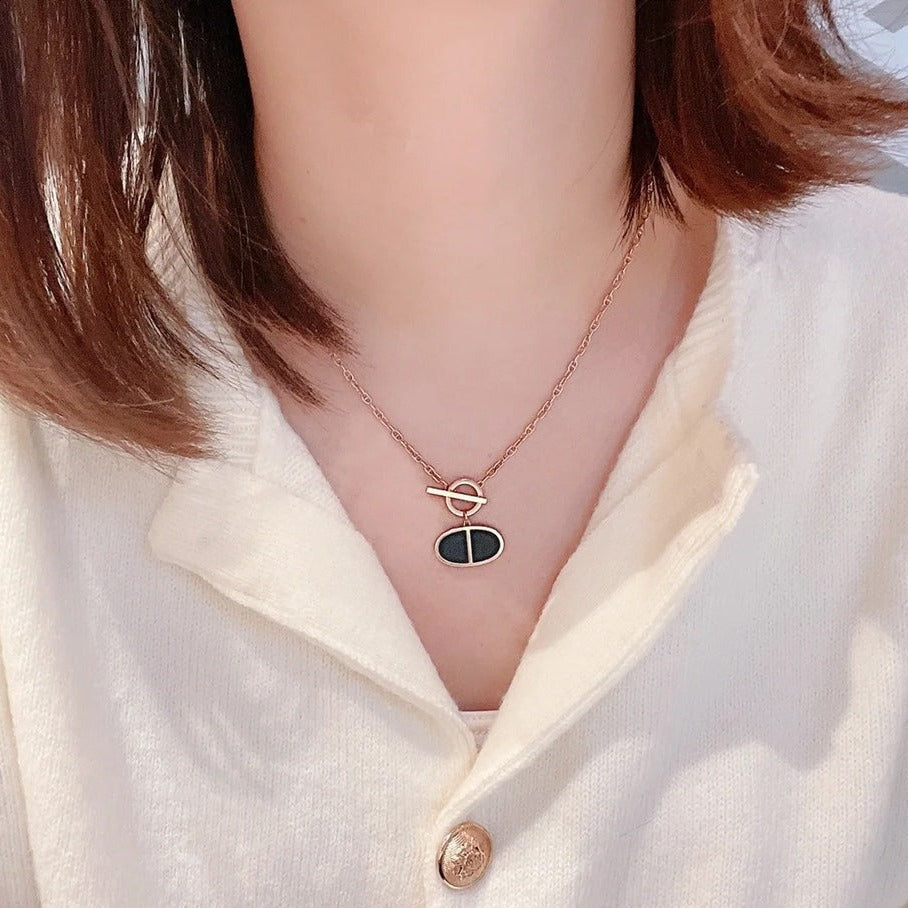 [Elitejewels]CHAINE VERSO BLACK CERAMIC NECKLACE