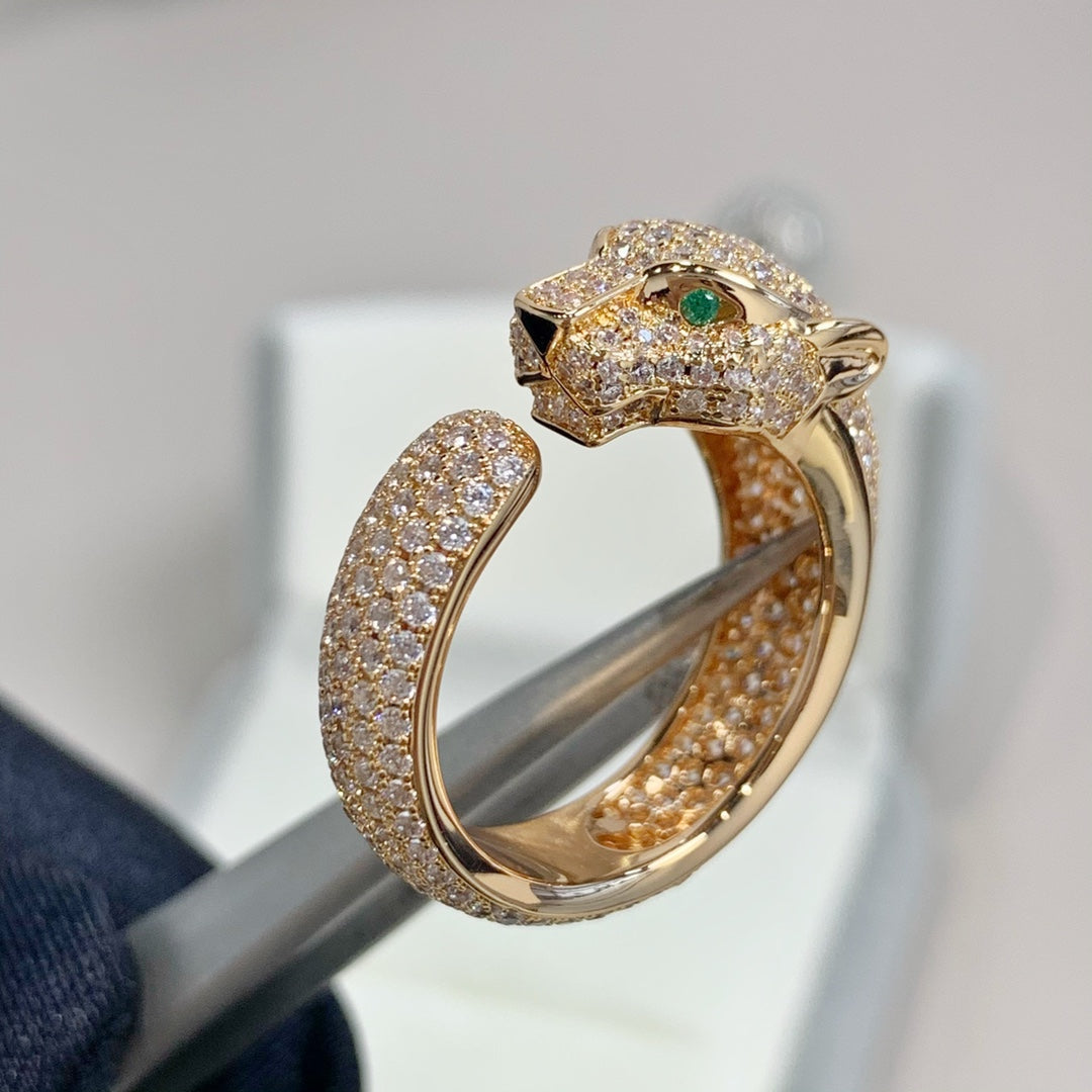 [Elitejewels]PANTHERE PINK GOLD DIAMOND RING