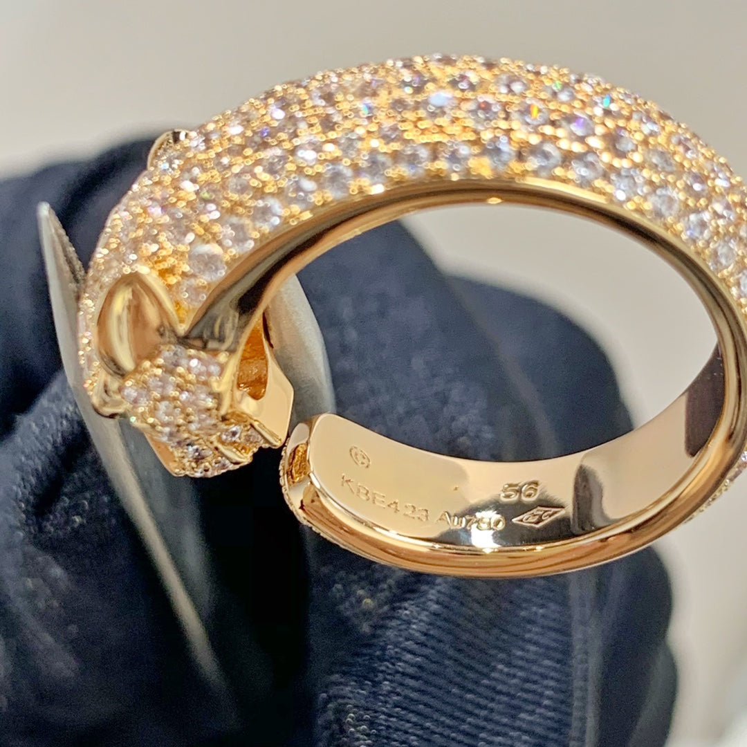 [Elitejewels]PANTHERE PINK GOLD DIAMOND RING