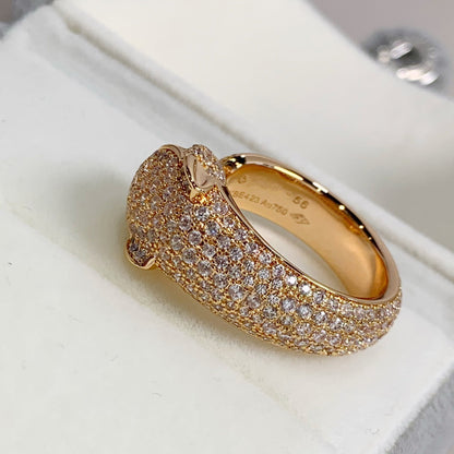 [Elitejewels]PANTHERE PINK GOLD DIAMOND RING