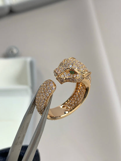 [Elitejewels]PANTHERE PINK GOLD DIAMOND RING