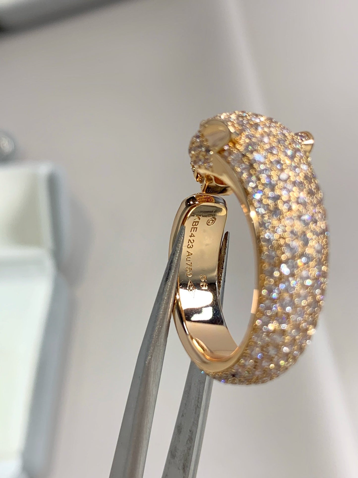 [Elitejewels]PANTHERE PINK GOLD DIAMOND RING