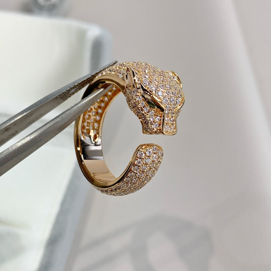 [Elitejewels]PANTHERE PINK GOLD DIAMOND RING