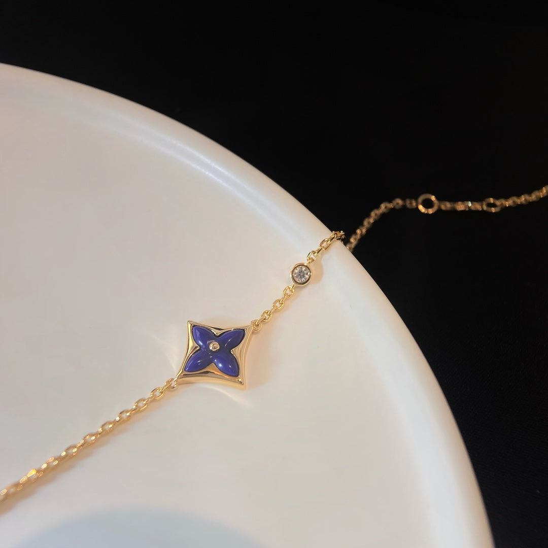 [Elitejewels]カラースターピンクゴールドダイヤモンドブレスレット