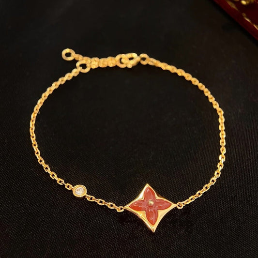 [Elitejewels]COLOR STAR CARNELIAN PINK GOLD DIAMOND BRACELET