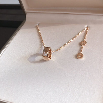 [Elitejewels]SERPENTI PEDANT DIAMOND PINK GOLD NECKLACE