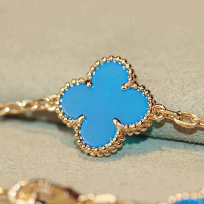 [Elitejewels]CLOVER 20 MOTIFS TURQUOISE GOLD