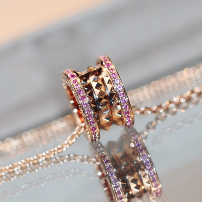 [Elitejewels]ZERO 1 ROCK ROSA GOLD ROSA DIAMANT HALSKETTE