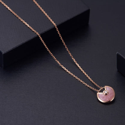 [Elitejewels]AMULETTE ROSE GOLD PINK MOP NECKLACE