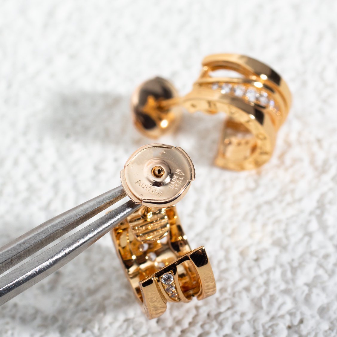 [Elitejewels]ZERO 1 PINK GOLD DIAMONDS EARRINGS