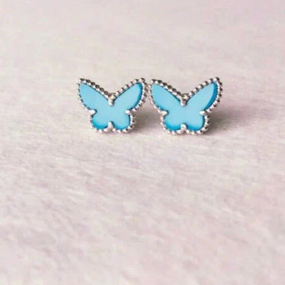 [Elitejewels]BUTTERFLY TURQUOISE EARRINGS SILVER