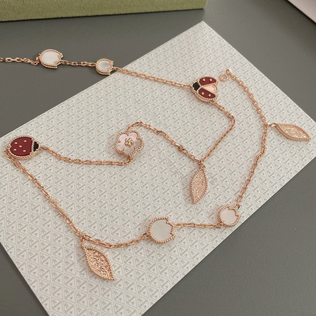 [Elitejewels]LUCKY SPRING 15 MOTIVE ROSÉGOLD HALSKETTE