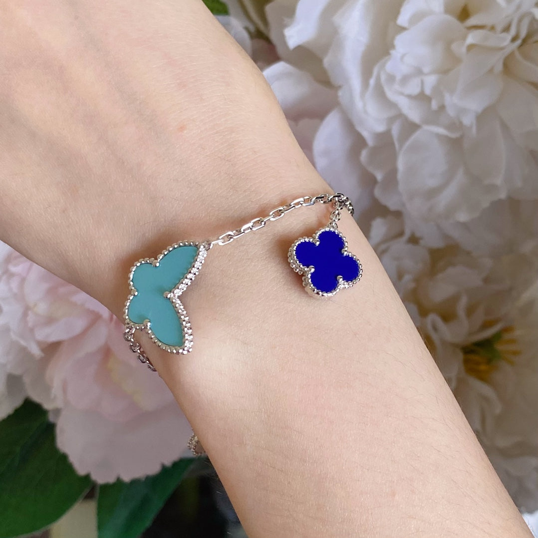 [Elitejewels]LUCKY SPRING SILVER BRACELET 4 MOTIF