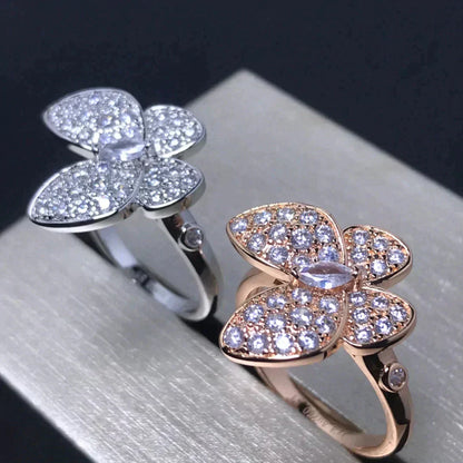 [Elitejewels]BUTTERFLY PINK GOLD DIAMOND RING