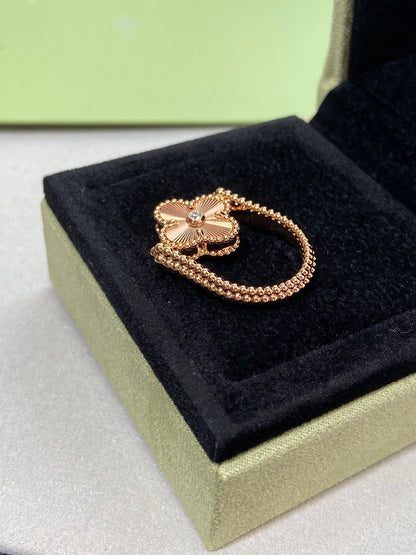 [Elitejewels]CLOVER RIVERSIBLE ROSE GOLD RING