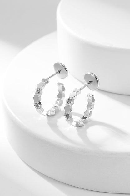 [Elitejewels]BEE LOVE DIAMOND HOOP EARRINGS