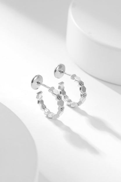 [Elitejewels]BEE LOVE DIAMOND HOOP EARRINGS