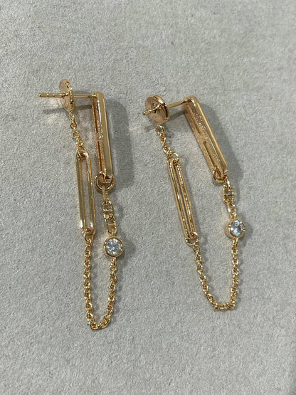 [Elitejewels]CHAINE CHAOS DIAMOND DROP EARRINGS