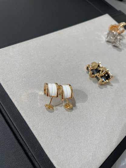 [Elitejewels]ZERO 1 PINK GOLD CERAMIC EARRINGS