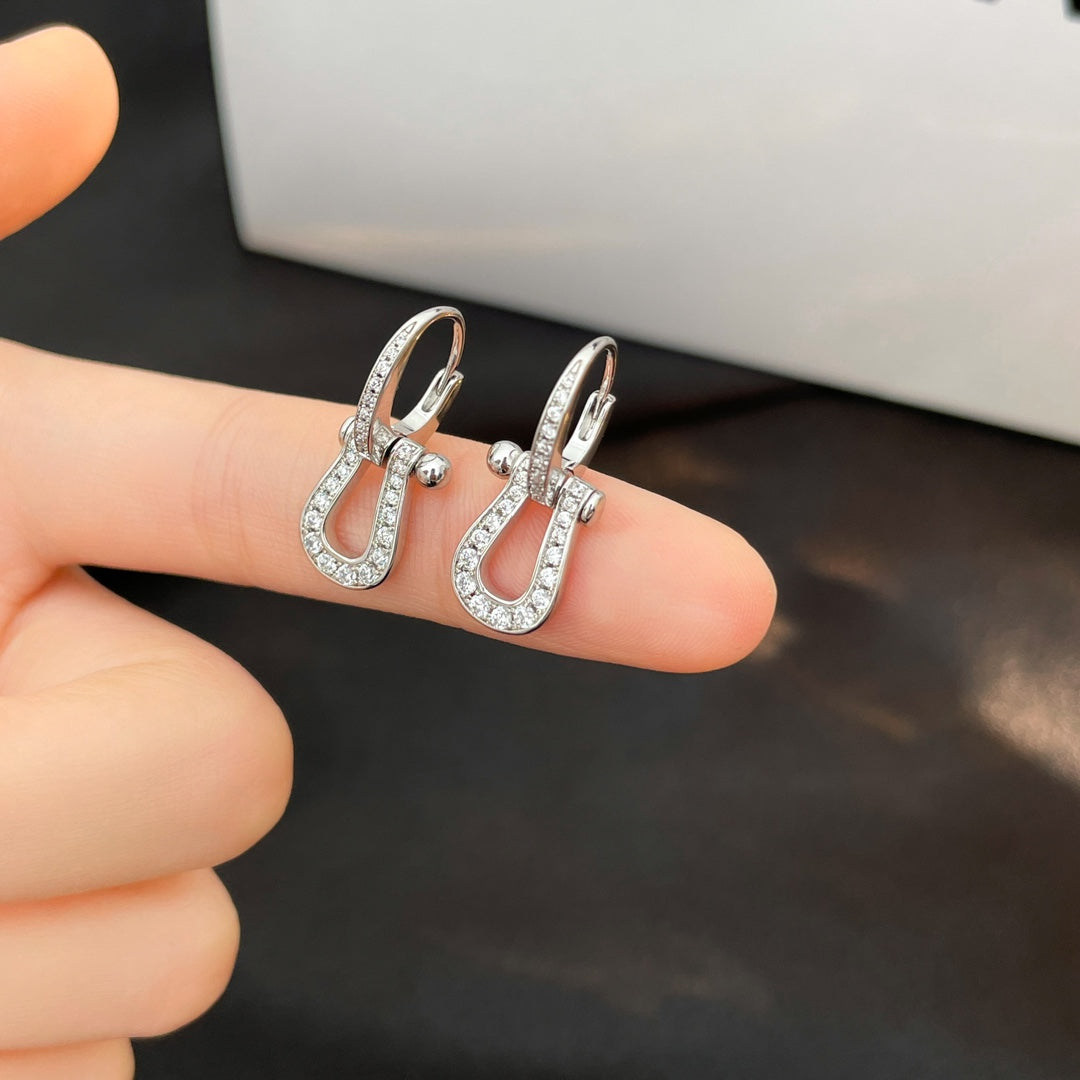 [Elitejewels]FORCE 10 FULL DIAMOND DROP EARRINGS MEDIUM MODEL