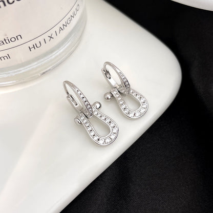 [Elitejewels]FORCE 10 FULL DIAMOND DROP EARRINGS MEDIUM MODEL