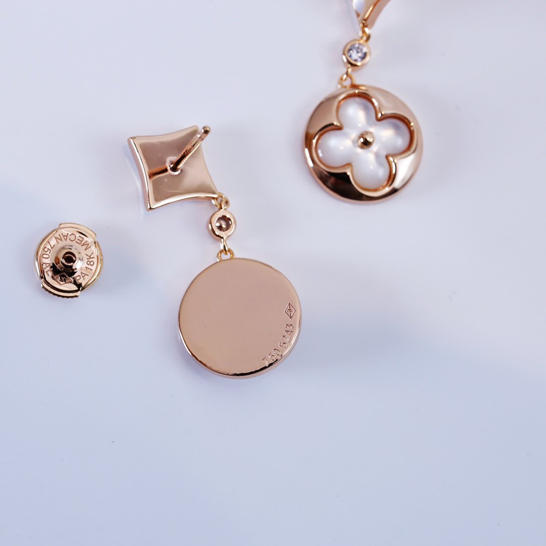 [Elitejewels]Ohrringe mit Stern und Sonne, Roségold, Mop