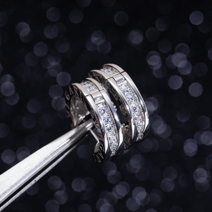 [Elitejewels]ZERO 1 MINI SILVER DIAMOND EARRINGS