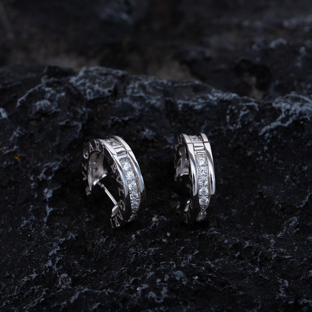 [Elitejewels]ZERO 1 MINI SILVER DIAMOND EARRINGS