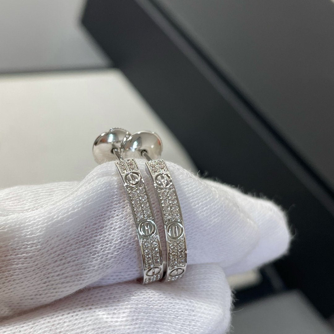 [Elitejewels]Liebe Diamant Silber Creolen