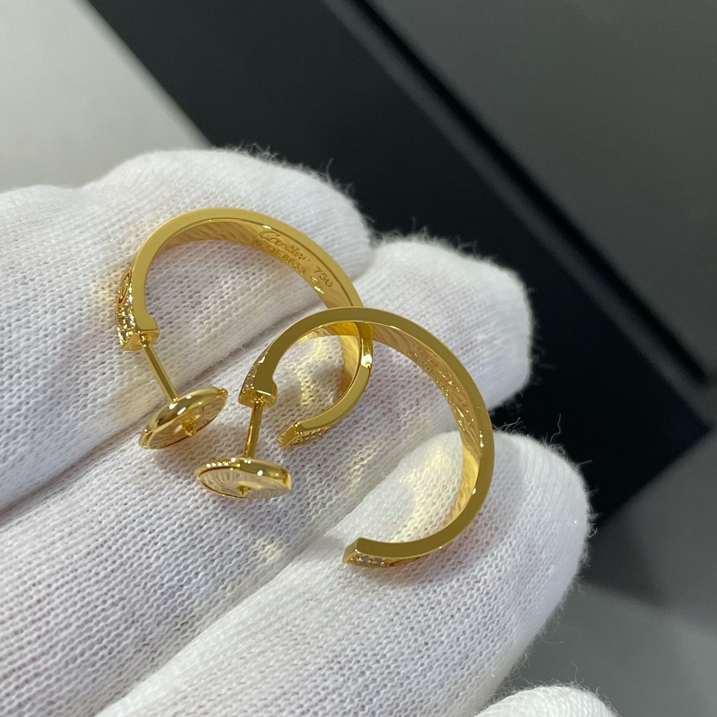 [Elitejewels] LIEBE DIAMANT GOLD HOOP OHRRINGE