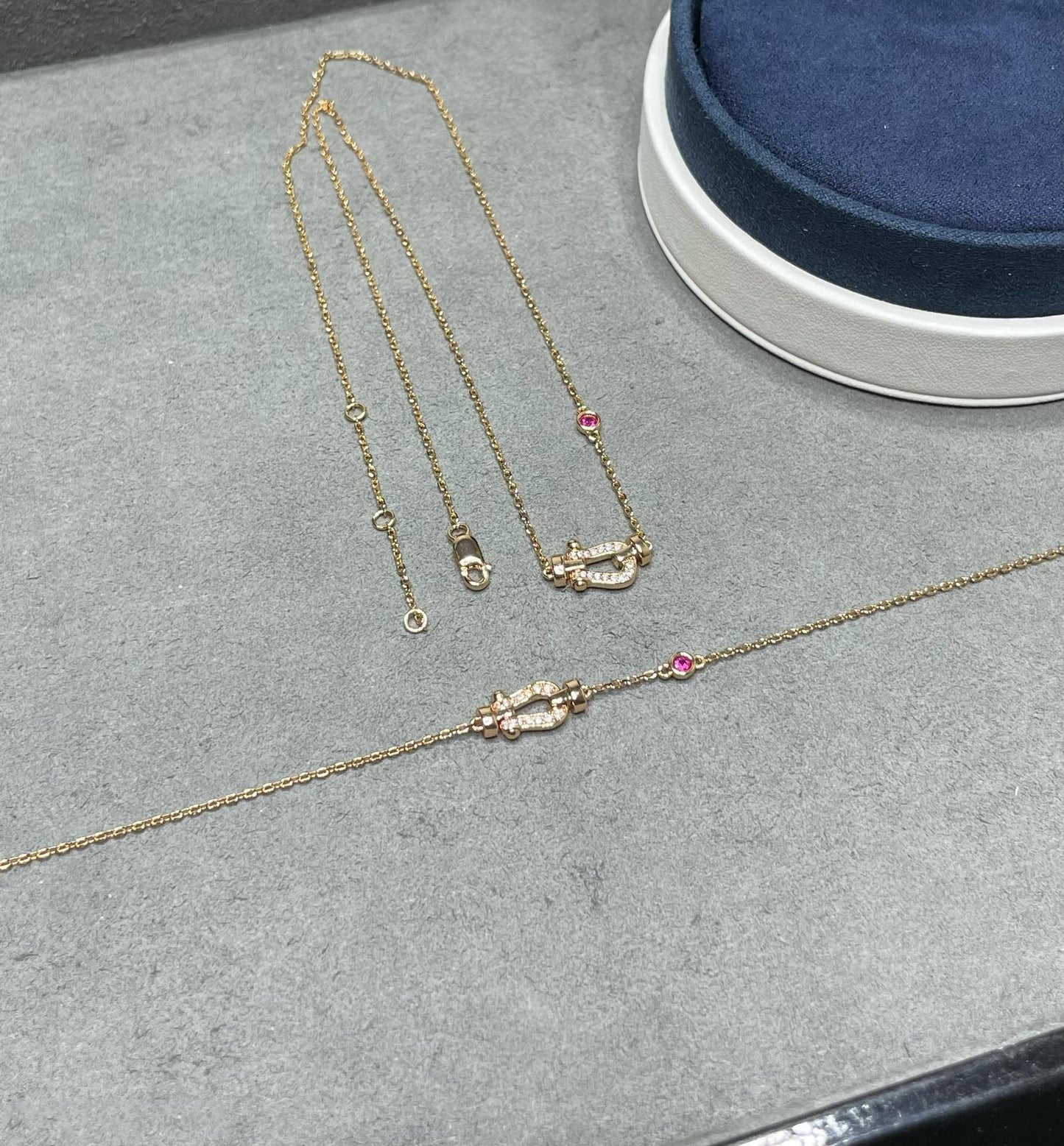 [Elitejewels]FORCE 10 DIAMOND PINK GOLD NECKLACE