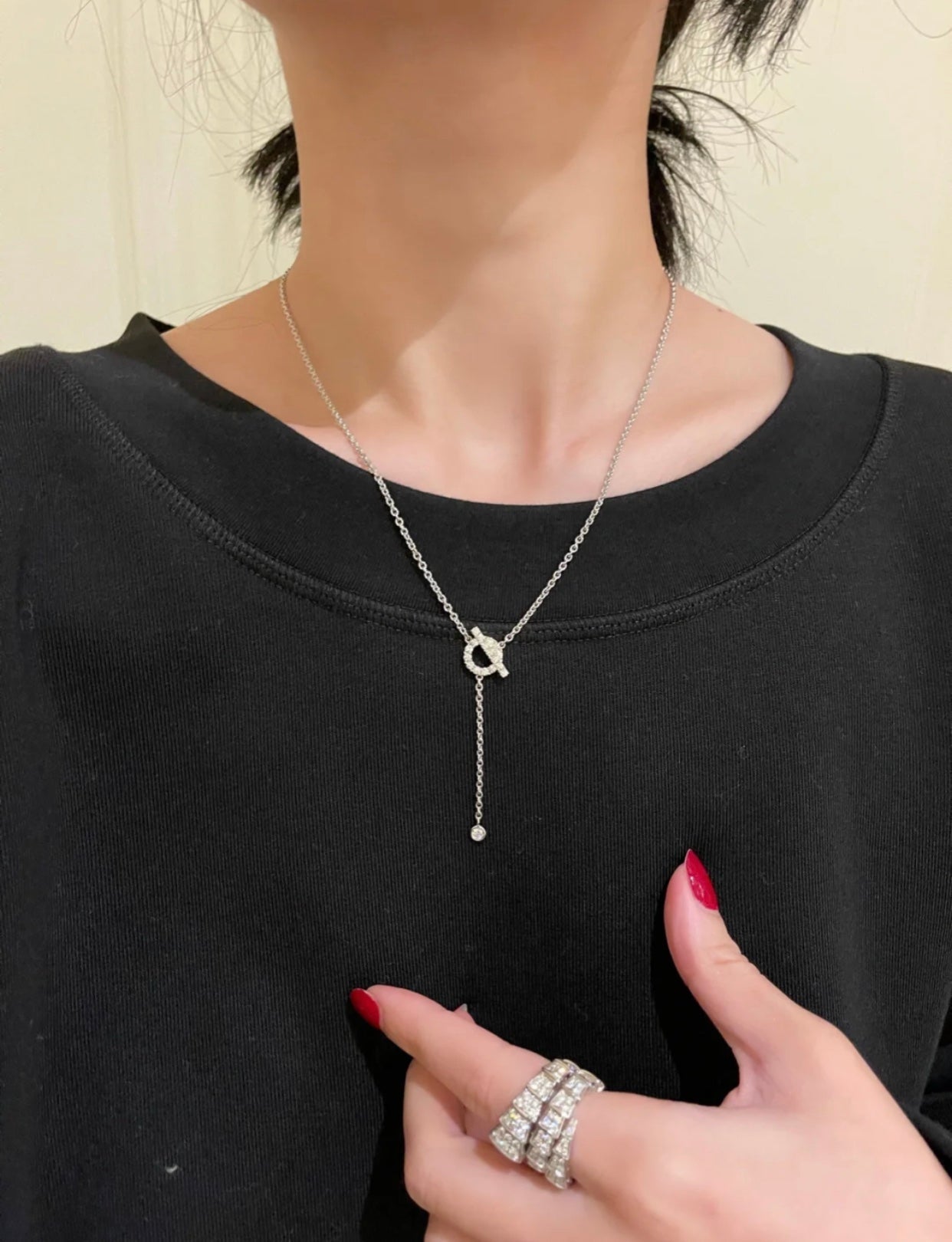 [Elitejewels]フィネスシルバーダイヤモンドネックレス