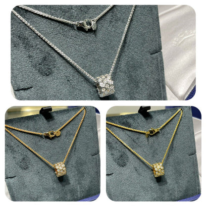 [Elitejewels]BEE LOVE DIAMOND PAVED 3 ROW NECKLACE