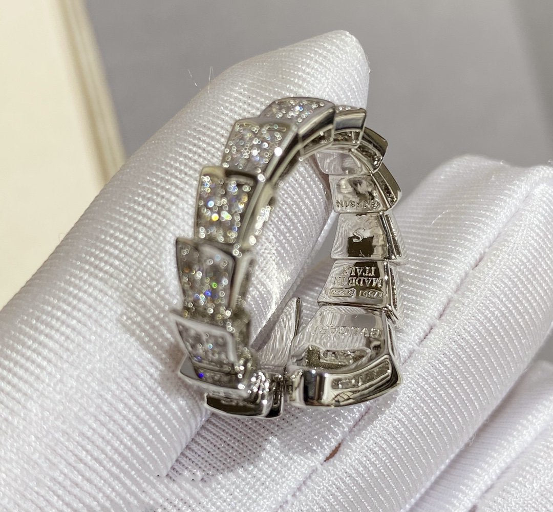 [Elitejewels] GROSSER RING SERPENTI SILBER MIT DIAMANTEN