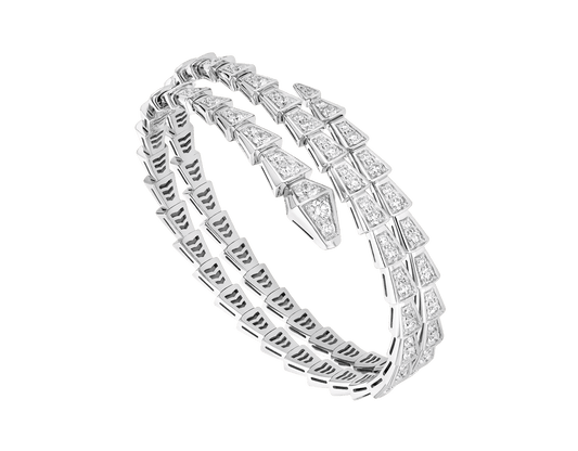 [Elitejewels]SERPENTI ARMBAND SILBER DIAMANT DOPPELREIHIG