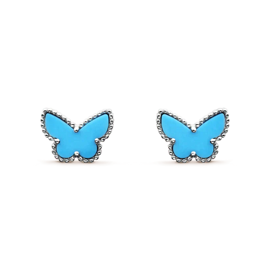 [Elitejewels]BUTTERFLY TURQUOISE EARRINGS SILVER