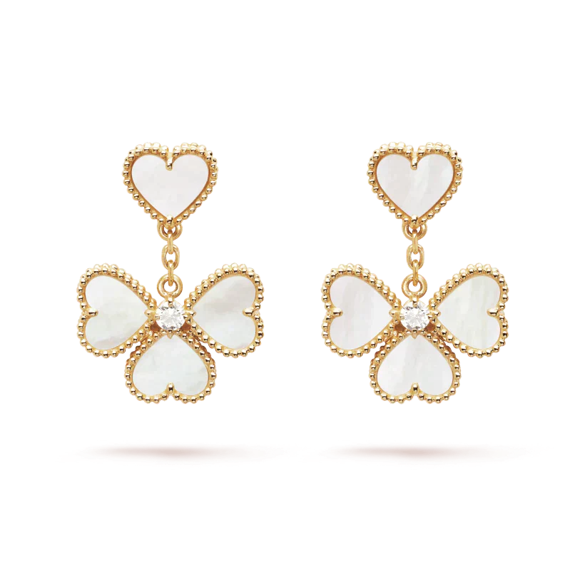 [Elitejewels]CLOVER SWEET WHITE MOP EARRINGS